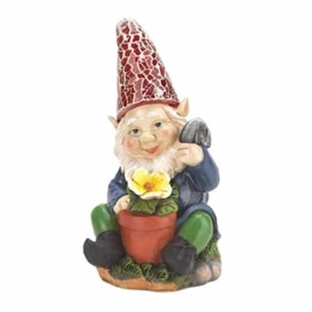 Greengrass Gardening Gnome Solar Garden Statue GR70169